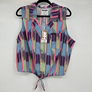 Wrangler Lainey Wilson Western Cowgirl Rodeo Colorful Pearl Snap Shirt XL NWT